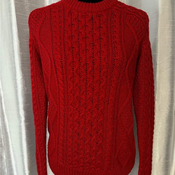 Merona Crewneck Knit Sweater Women’s XS Wool Blend Loose Fit Red Sparkle Holiday - Picture 5 of 9